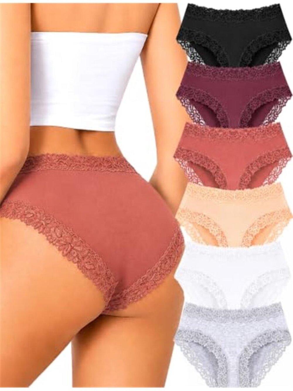Cotton Underwear for Women Sexy Lace Panties Cheeky Bikini Lingerie Sets 6